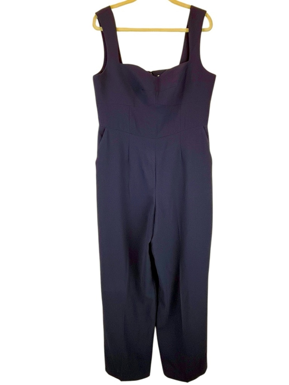 Boden Sweetheart Neckline Wide Leg Jumpsuit Navy Blue Sz 12 - Picture 4 of 12